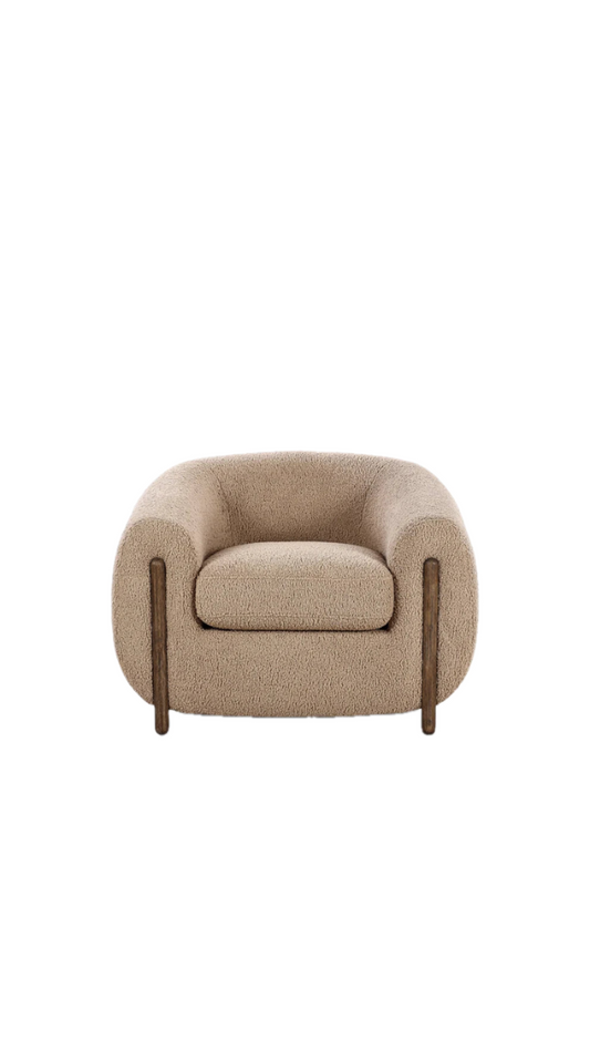 boucle barrel chair