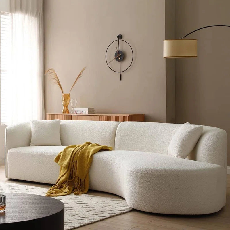 boucle curved sofa