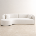 Load image into Gallery viewer, boucle curved sofa with nothing on it
