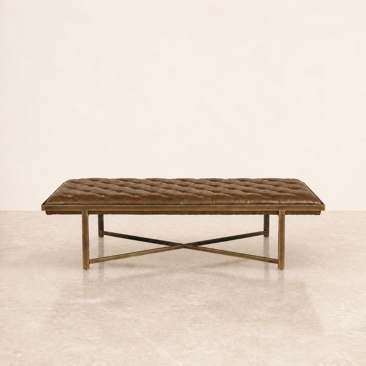 brown  bench in studio