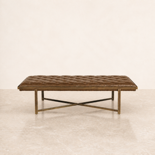 brown  bench in studio