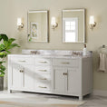 Load image into Gallery viewer, Brushed Nickel Bathroom Mirror above each sink in a bathroom
