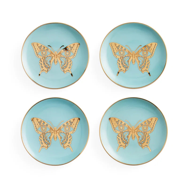 butterfly coaster set with white background