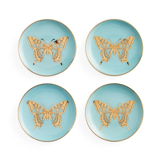 butterfly coaster set with white background