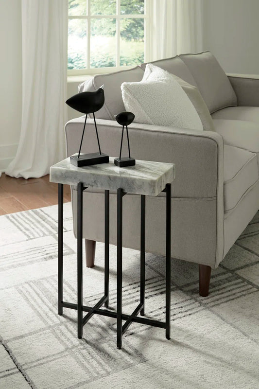 Ayvaz 24'' Tall Genuine Marble Top End Table