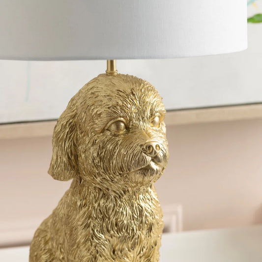 Cavadoodle Lamp Resin Table Lamp with Linen Shade