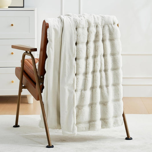 Plush Beige Throw