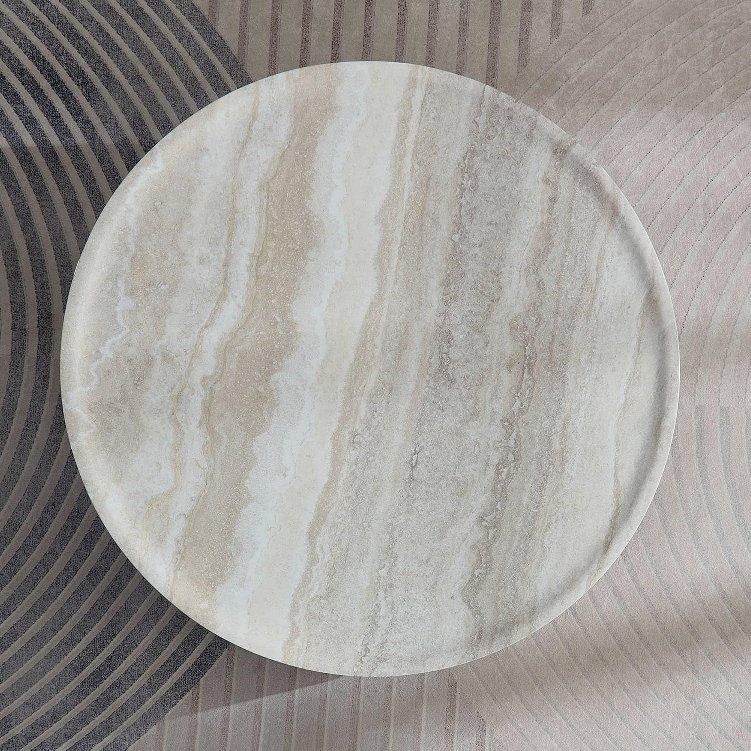 CLAUDIA COFFEE TABLE in room sitting on rug with nothing on it