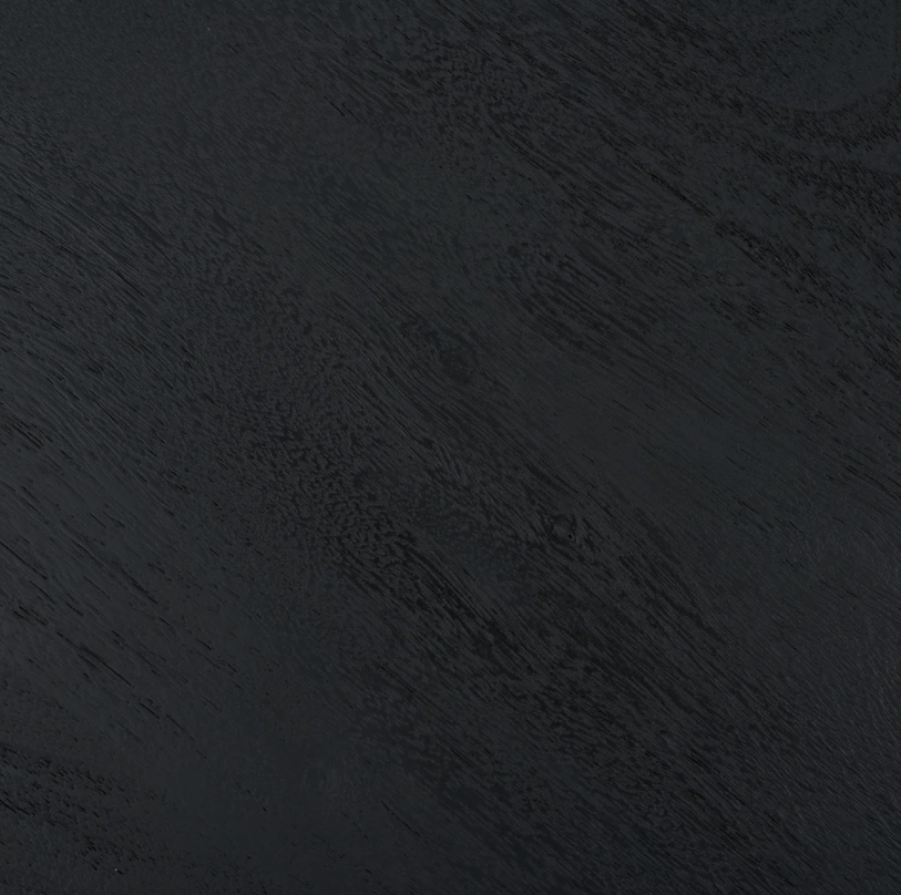 close up of wood grain of black wood coffee table