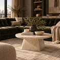 Load image into Gallery viewer, coffee table in an apartment with a green sofa
