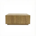 Load image into Gallery viewer, Cube-shaped wooden coffee table with clean lines and warm rustic finish on white background
