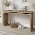 Load image into Gallery viewer, console table with decor on it and underneath it
