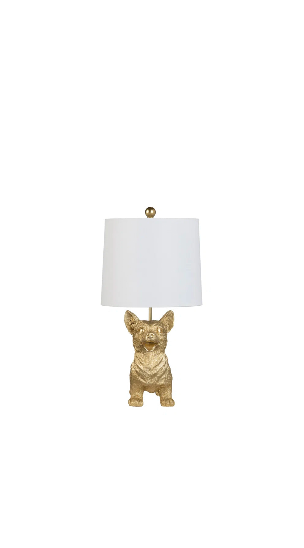 corgi lamp front view with a white background