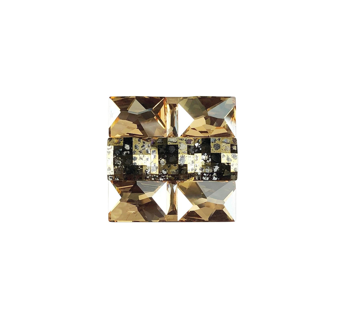 Crystal Cabinet Knob gold with white background