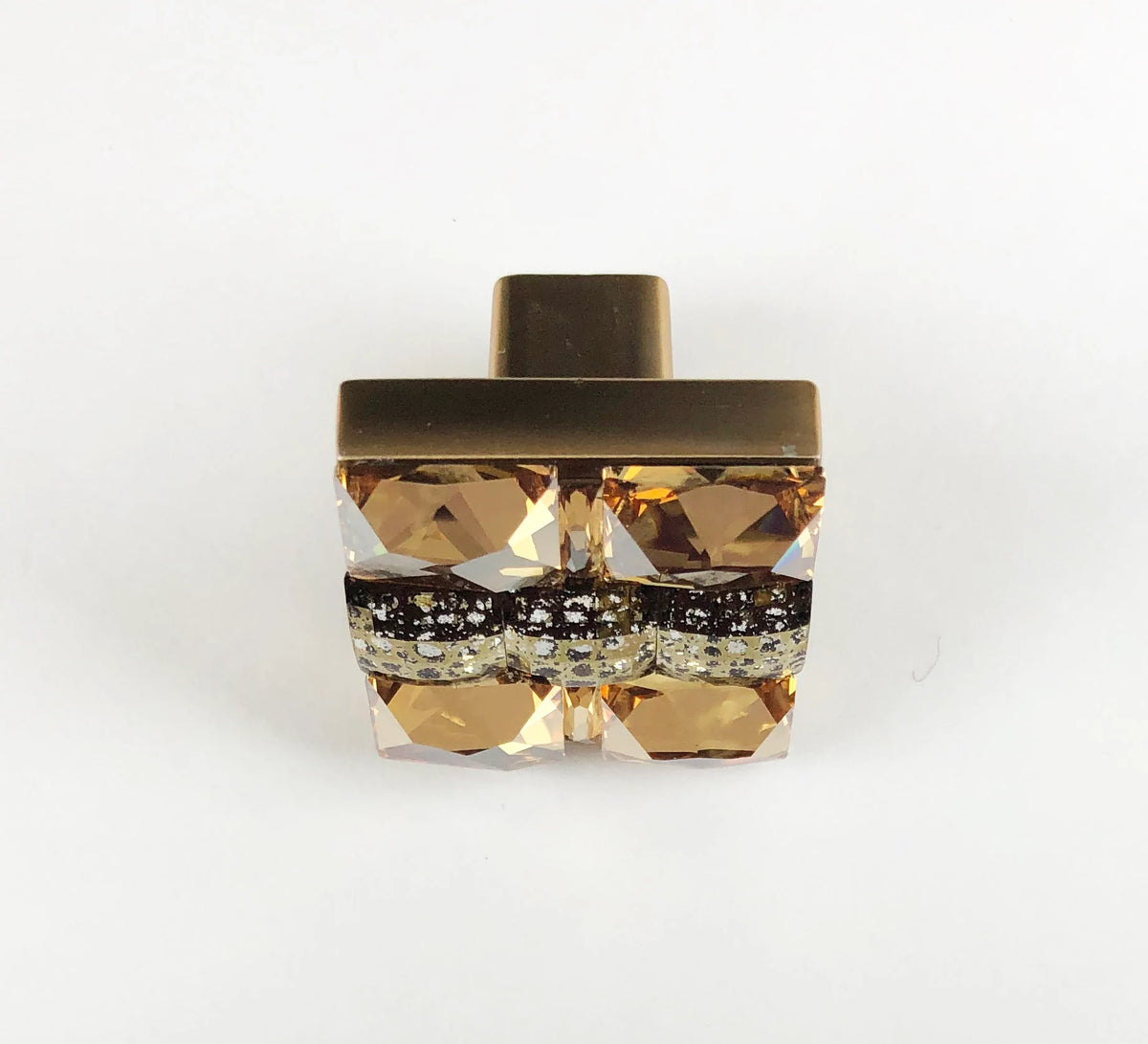 Crystal cabinet knob angled view with white background