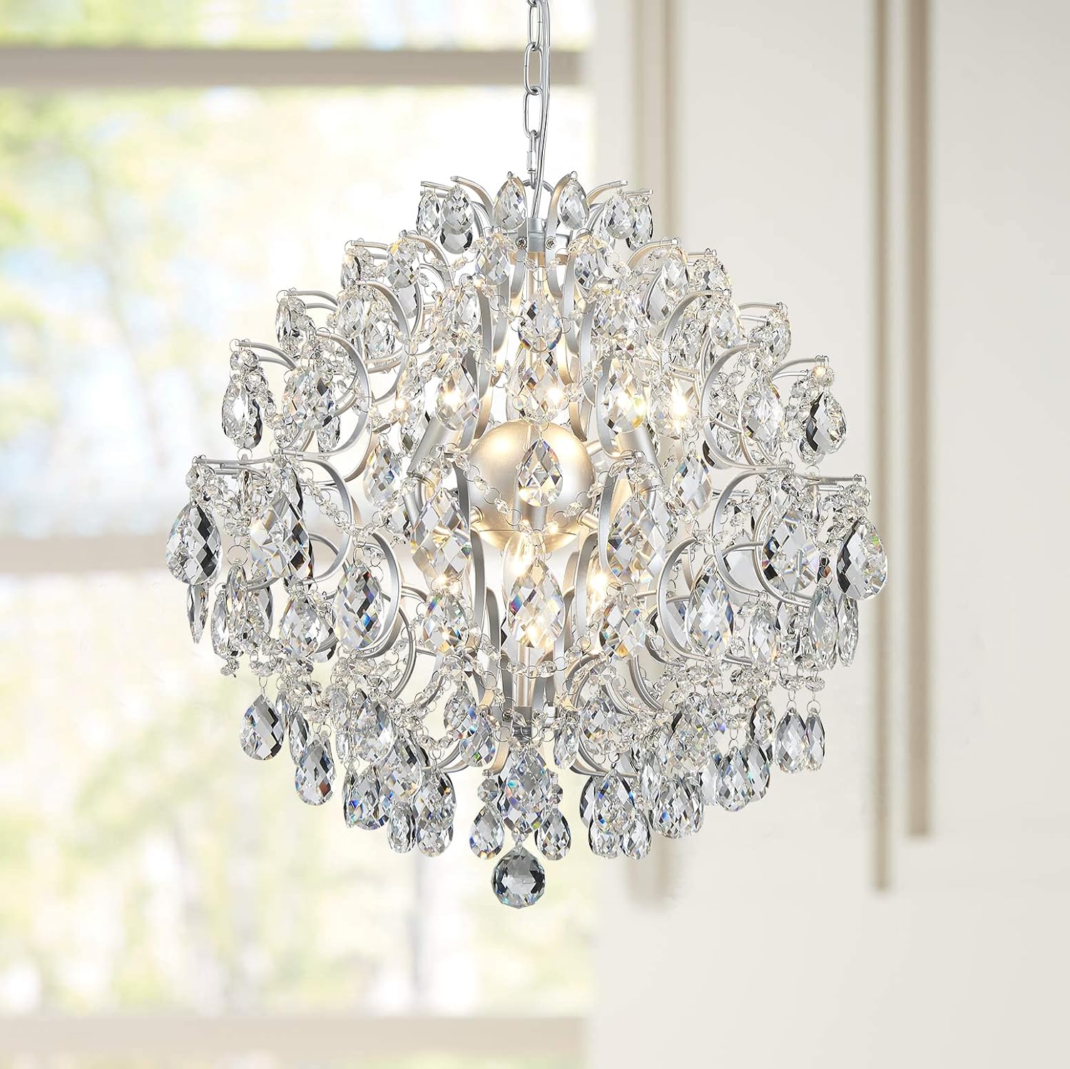 crystal chandelier inside a home
