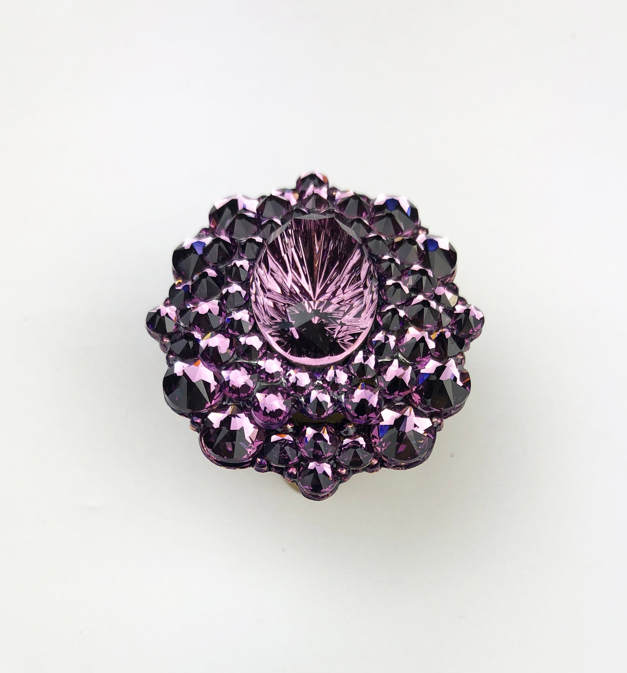 crystal dresser knobs front view with white background