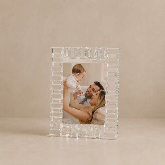 crystal picture frame with studio background