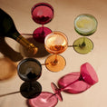 Load image into Gallery viewer, crystal wine glass set on table in different colors
