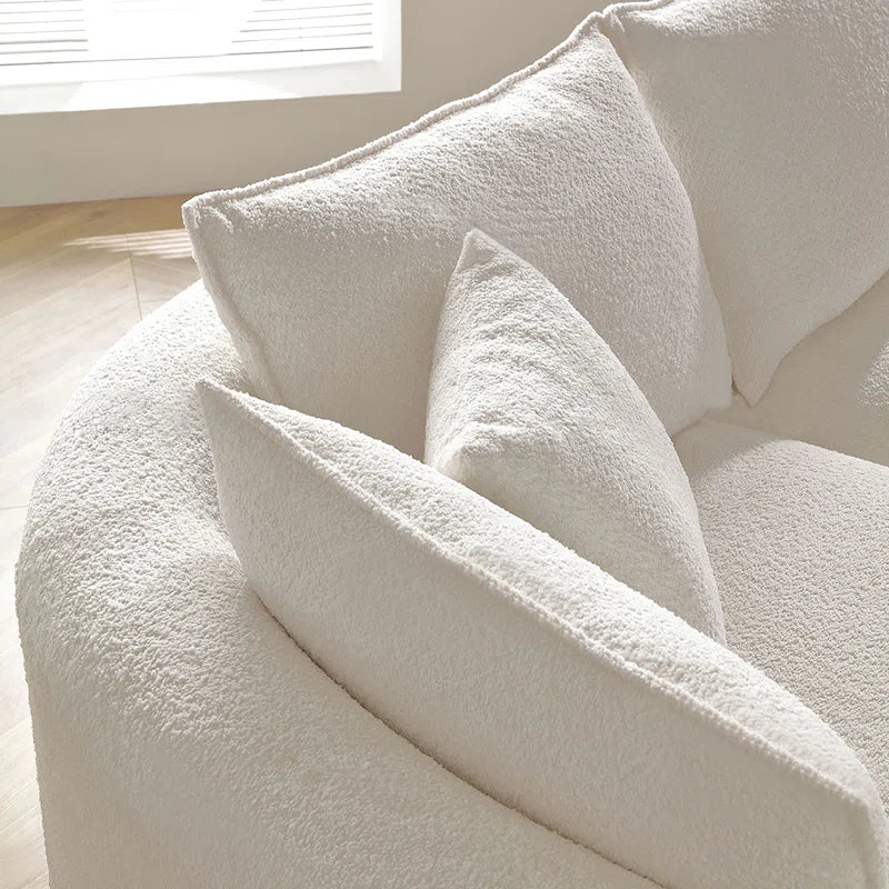 curved sofa close-up of corner