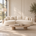 Load image into Gallery viewer, curved sofa in living room of house with a coffee table in front of it

