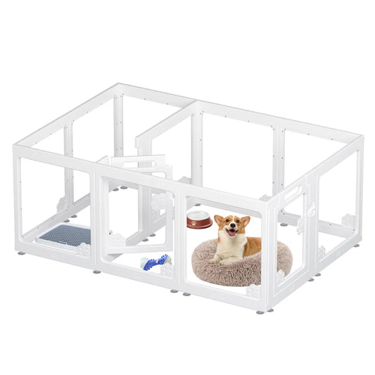 Clear Acrylic Plastic Dog Playpen Indoor for Puppy,Cat,Rabbit,Ferret 12Pcs--10P2D