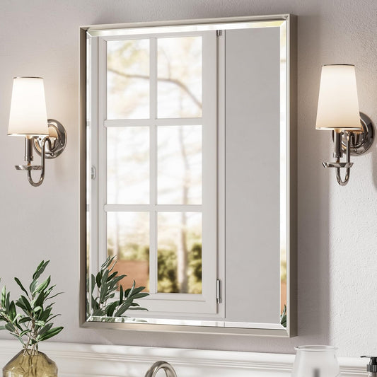 Brushed Nickel Bathroom Mirror