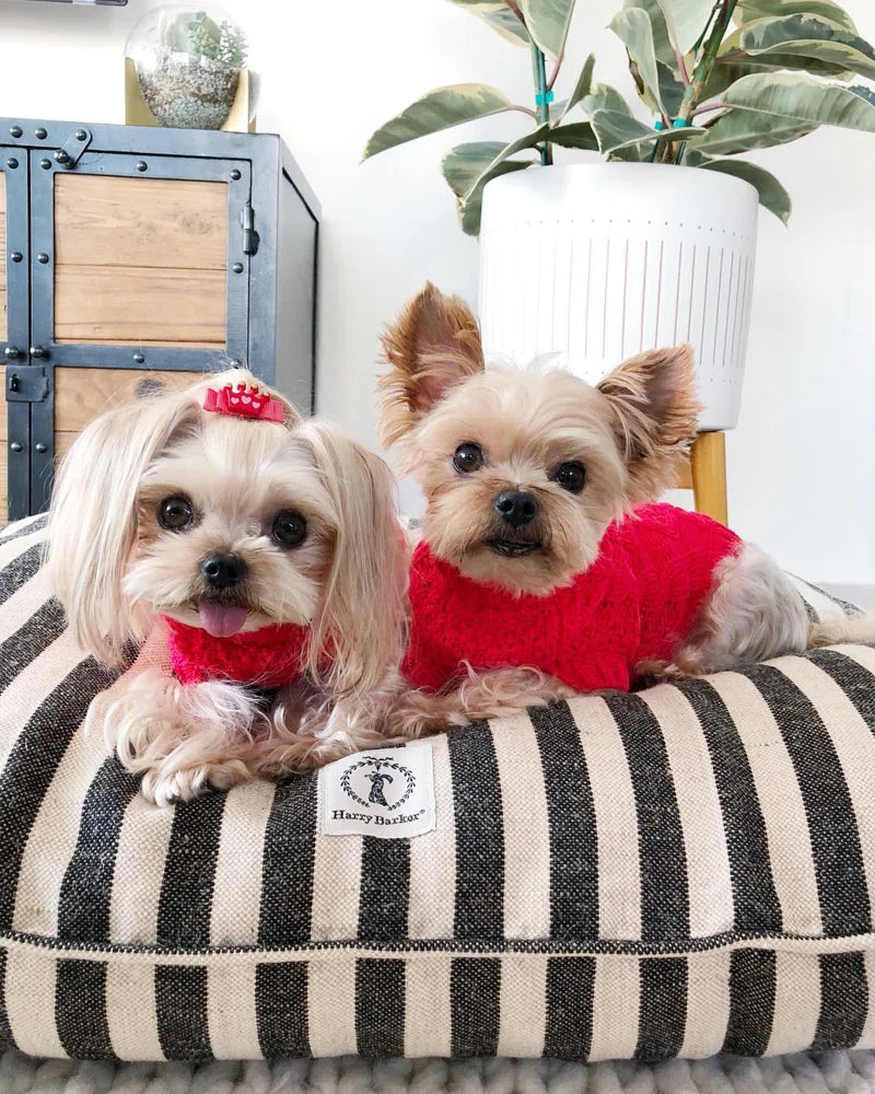 Striped Cotton Pet Bed