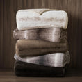 Load image into Gallery viewer, Ultra Soft Luxury Fluffy Mink Faux chinchilla Throw Blanket, Thick Warm Fall Winter Blankets for Bed, Couch, Cozy Plush Reversible Blanket for Chair, Sofa (Natural Tan, 50"X60")
