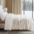 Load image into Gallery viewer, Faux Fur Throw in bedroom on top of the comforter
