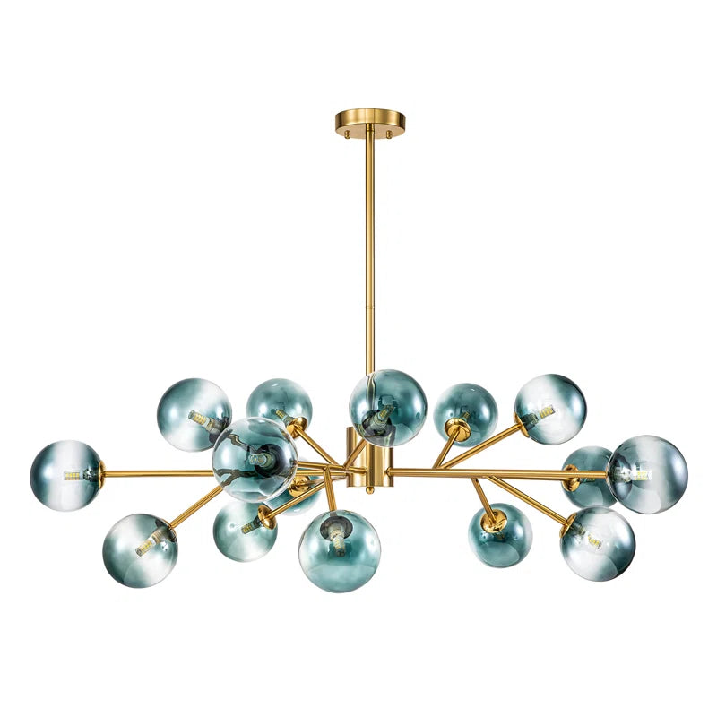 glass globe chandelier with white background