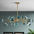 Load image into Gallery viewer, glass globe chandelier in room hanging from ceiling
