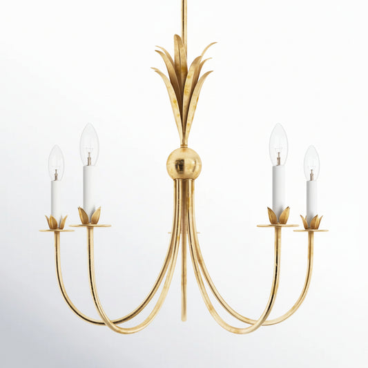 Gold Chandelier With White Background