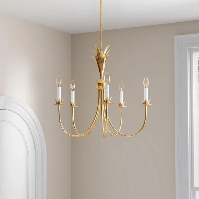 gold chandelier in an indoor space