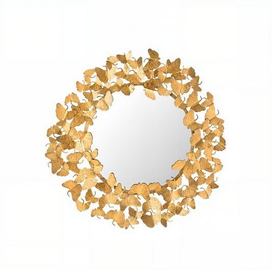 Gold Decorative Mirror with white background