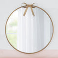 Load image into Gallery viewer, gold round mirror with bow
