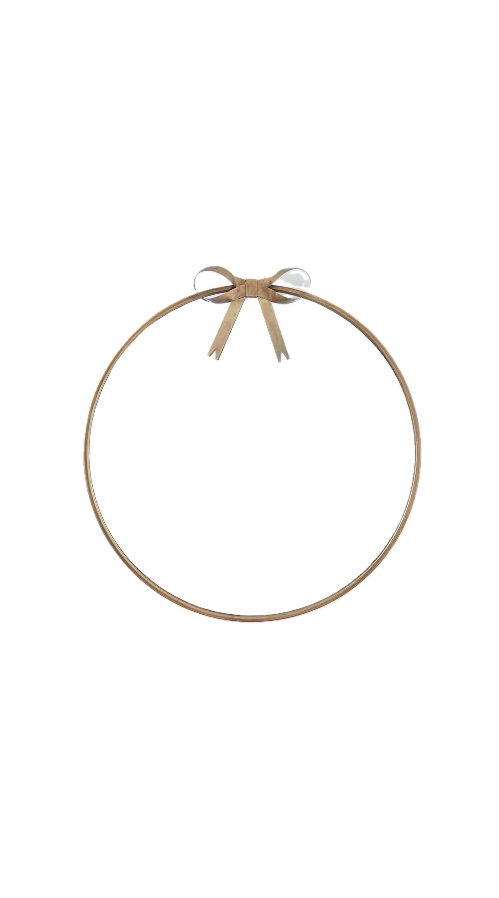 gold round mirror with white background