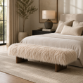 Load image into Gallery viewer, harlow bench in front of bed in bedroom across from a window and it is on top of an area rug
