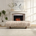 Load image into Gallery viewer, HARLOW BENCH in front of fireplace on an area rug
