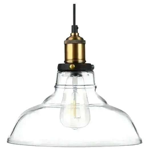 House of Effy's Gold Pendant Light with a vintage-style bulb and gold fittings, isolated on a white background.