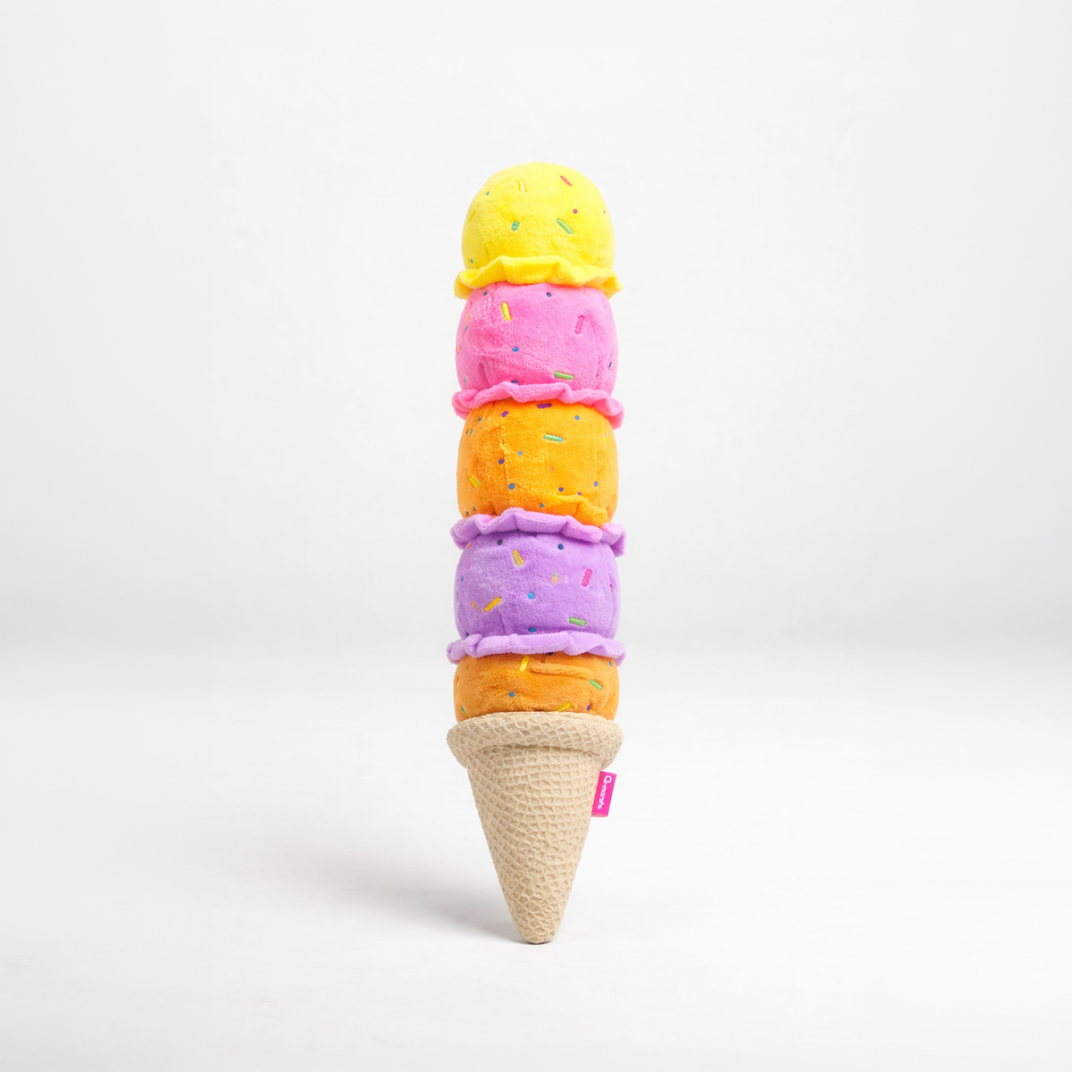 ice cream dog toy standing up with white background