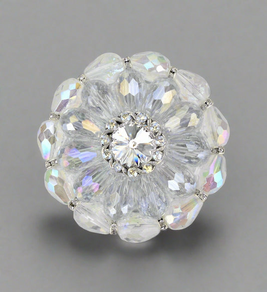 Crystal Beaded Glass Knob