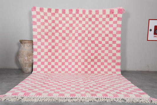 Pink Checkered Beni Ourain Rug