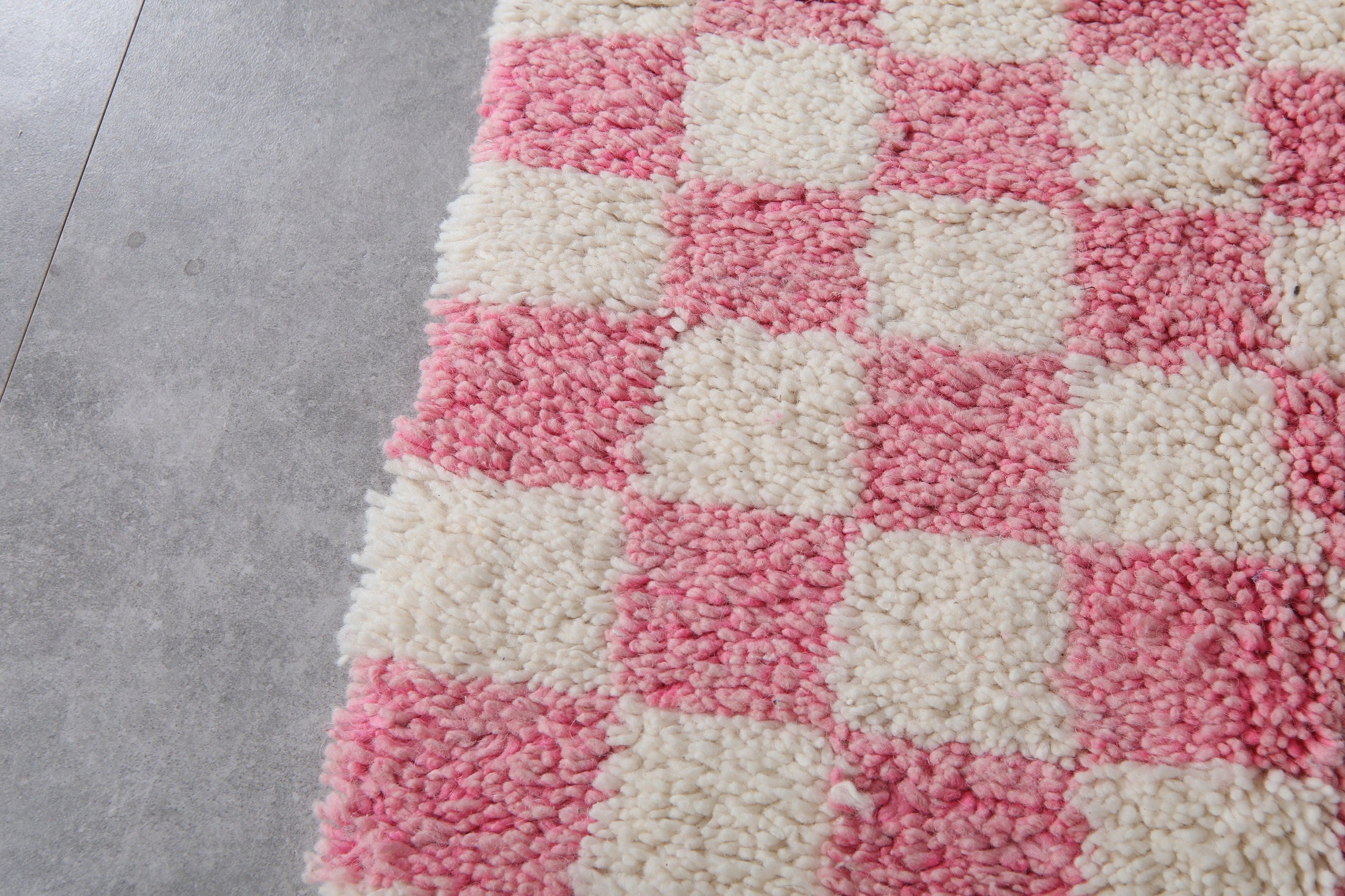 Pink Checkered Beni Ourain Rug