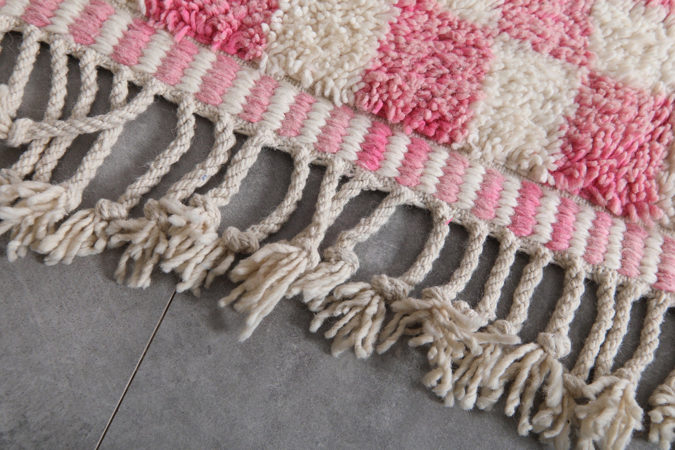Pink Checkered Beni Ourain Rug