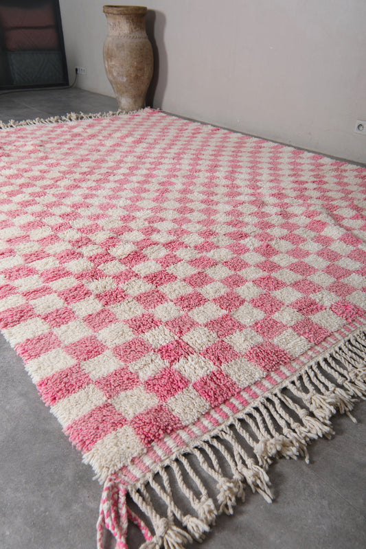 Pink Checkered Beni Ourain Rug