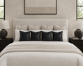 Load image into Gallery viewer, leather pillow cover in room on bed and the bed is inbetween two nightstands
