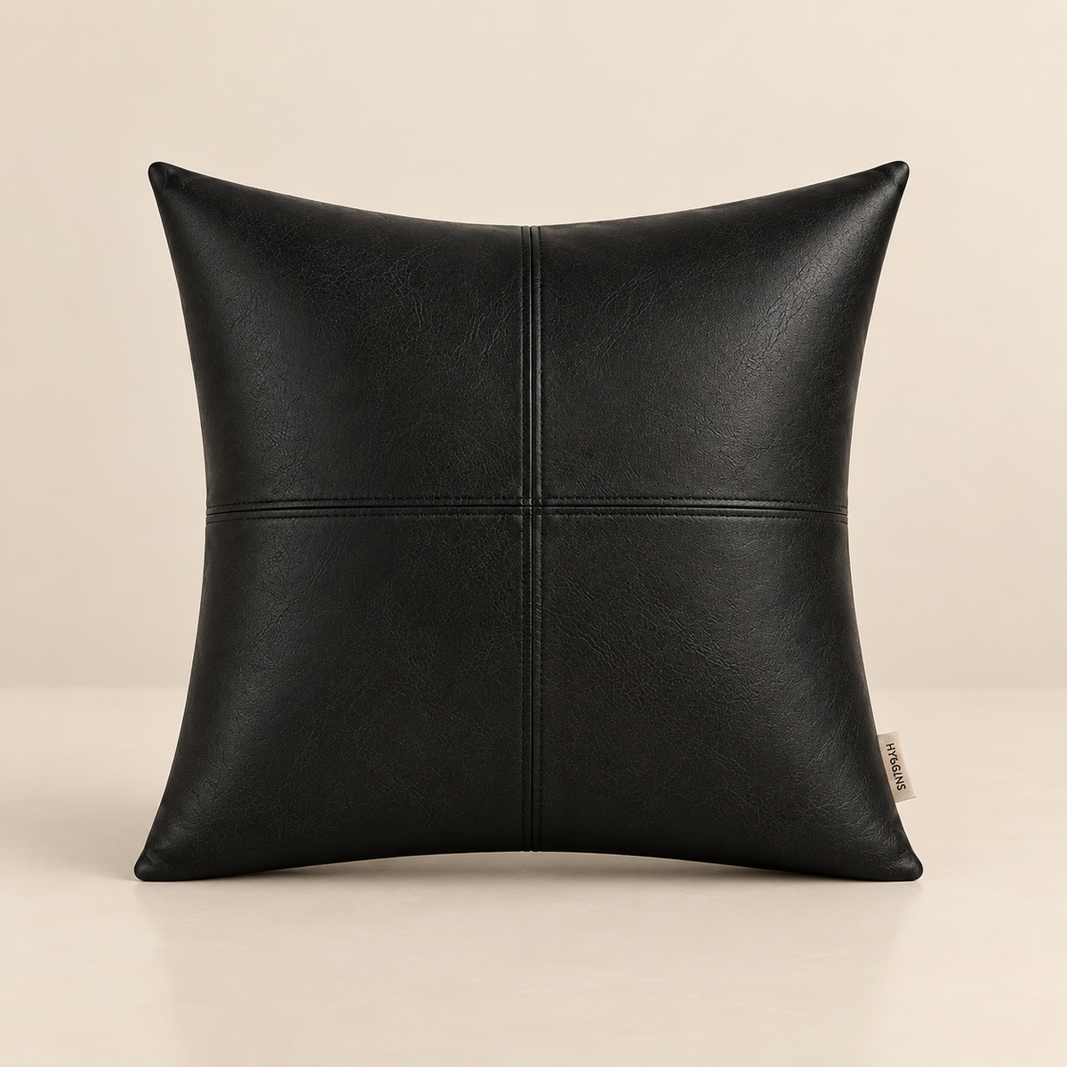 leather pillow in product image