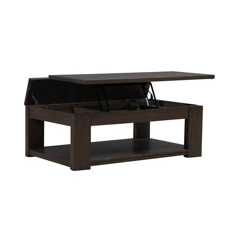 lift top coffee table with the top lifted