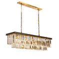 Load image into Gallery viewer, linear crystal chandelier side view with white background
